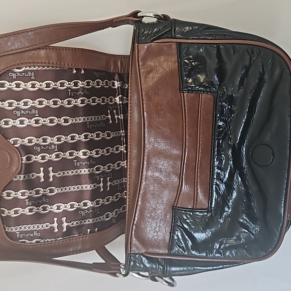 Tignanello black patent Carmel trim crossbody bag - Picture 3 of 6